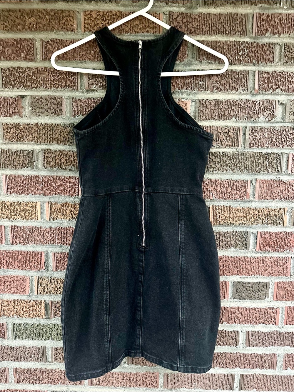 ASOS Denim Racer Dress In Washed Black, Size 0 - Picture 8 of 11